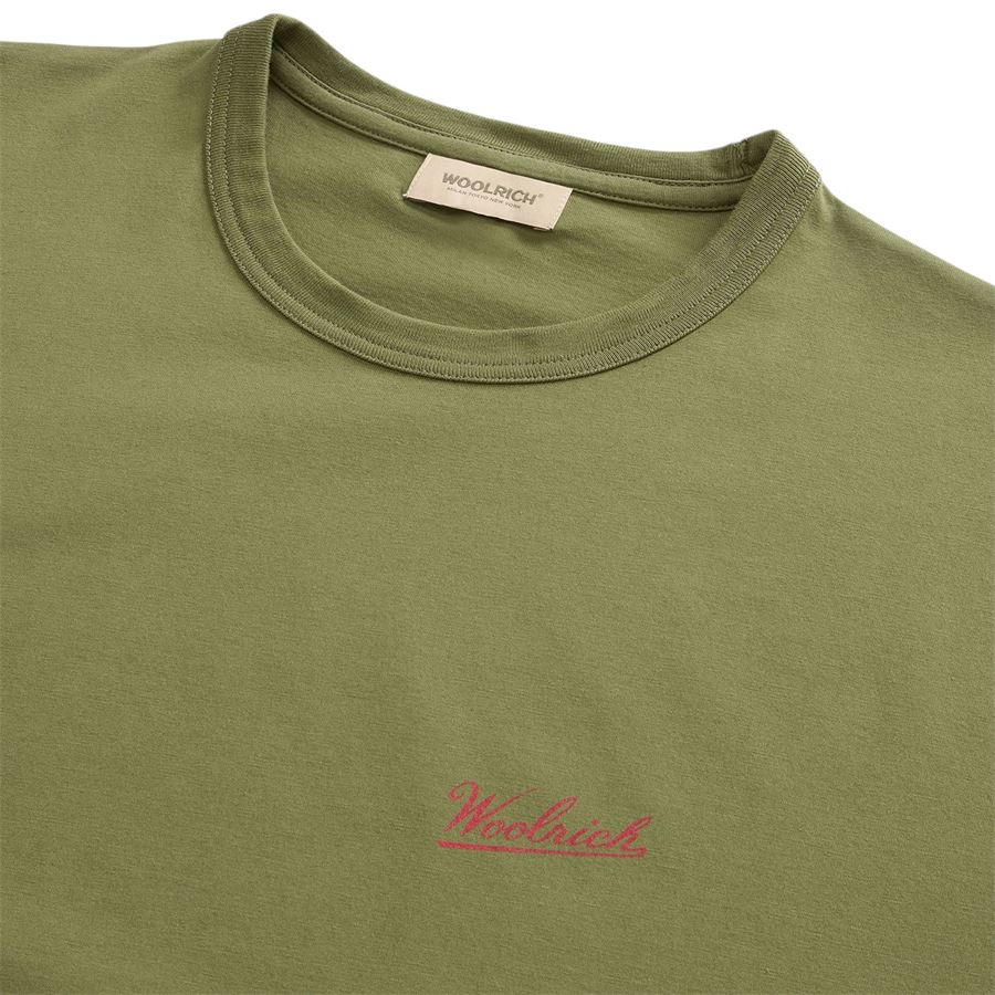 T-shirt maniche corte in puro cotone con logo da uomo Woolrich | CFWOTE01446641
